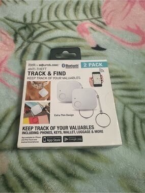 Bluetooth Tracker Air Tag 2 Pack iTek SoundLogic Anti-Theft Track Key Finder GPS